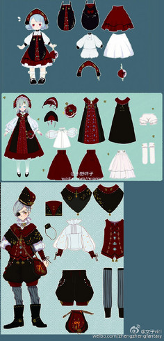 动漫服装设计图 二次元角色的灵魂外衣